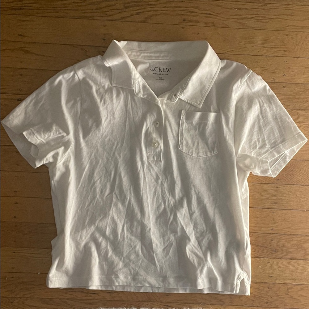 J. Crew Vintage Jersey Cropped Polo Shirt